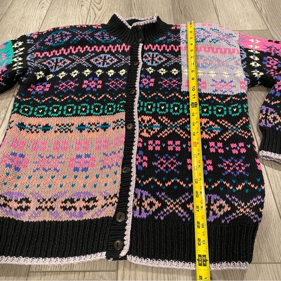Vintage Northern Isles HandKnitted Cardigan Women’s Size S Rainbow Retro Sweater - Picture 11 of 16